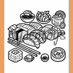 Sushi Coloring Book - Free Printable