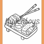 Sushi Coloring Book - Free Printable